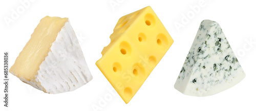 Set, different, delicious, cheeses, white, background, Blue cheese, camembert, maasdam, variety, assortment, gourmet, dairy, appetizer, culinary, tasty, culinary, creamy, wedges, slices, crumbly, arom photo