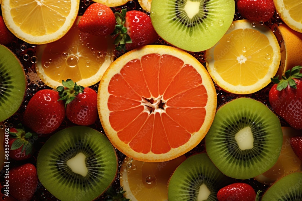 Dive into the zesty world of vitamin C with this image, featuring a medley of citrus delights that contribute to a lively and immunity-enhancing diet Dive into the zesty world of vitamin C with this image, featuring a medley of citrus delights that contribute to a lively and immunity-enhancing diet