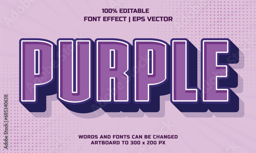 Purple 3d editable vector text style effect