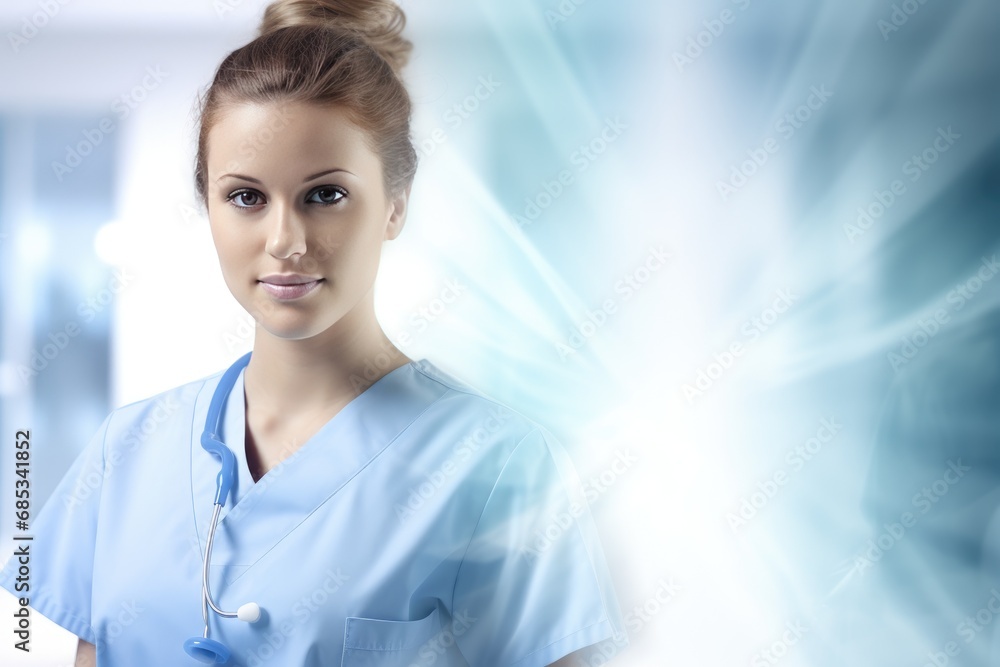 Young beautiful Registered Nurse, future doctor Young beautiful Registered Nurse, future doctor