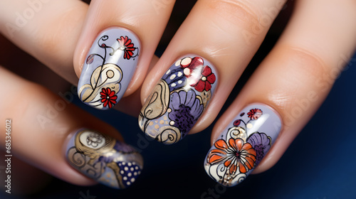 Beautiful design on nails