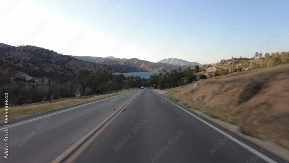 Lake Isabella 3 Dam 01 Front View MultiCam Sunset Driving Plate Sierra Nevada Mts California USA Lake Isabella 3 Dam 01 Front View MultiCam Sunset Driving Plate Sierra Nevada Mts California USA