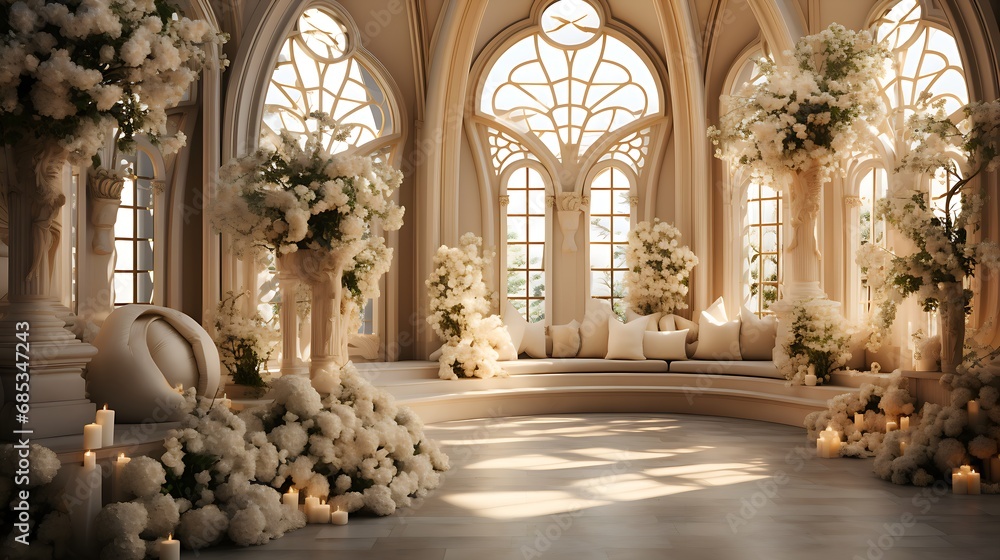 wedding decoration ,interior of church