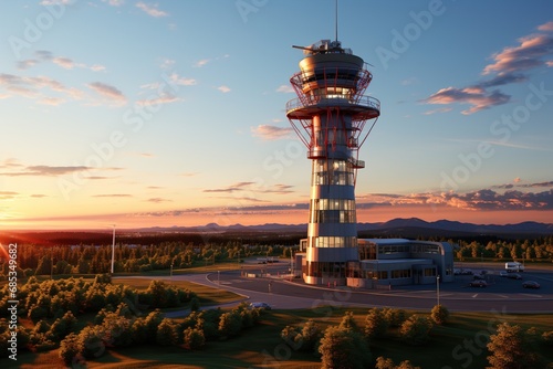 Traffic Control Tower on an airport