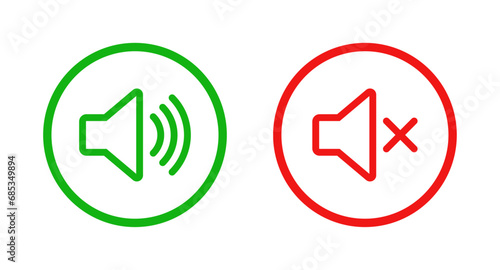 Volume on and off icon