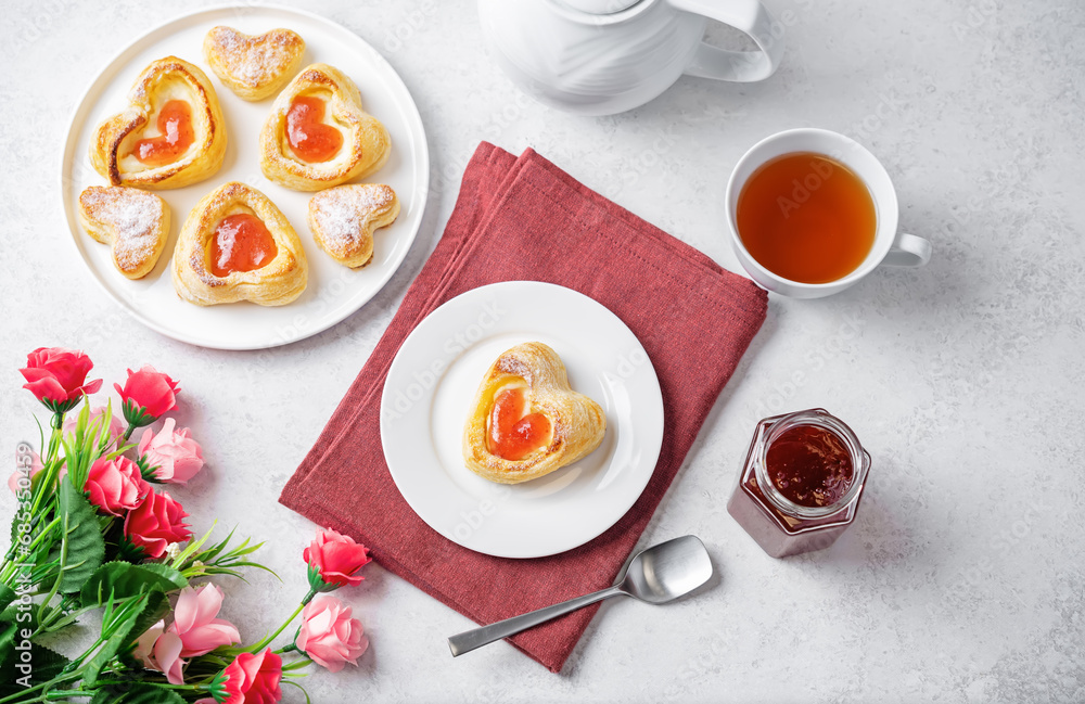 Strawberry jam cream cheese puff cake danish Strawberry jam cream cheese puff cake danish