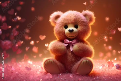 Heartfelt Teddy in Pink Elegance