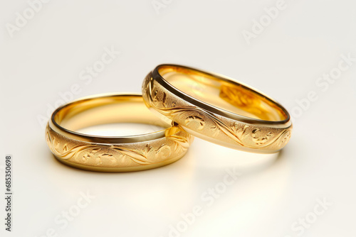 Glistening Gold Rings in a Serene Background