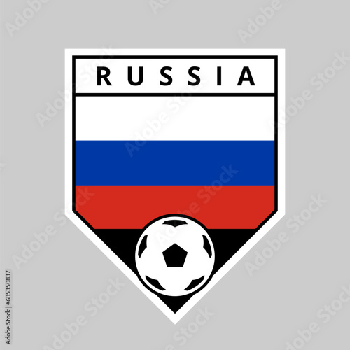 Angled Shield Football Team Badge of Russia
