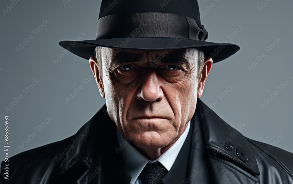 a dramatic portrait of a mobster in a hat a dramatic portrait of a mobster in a hat