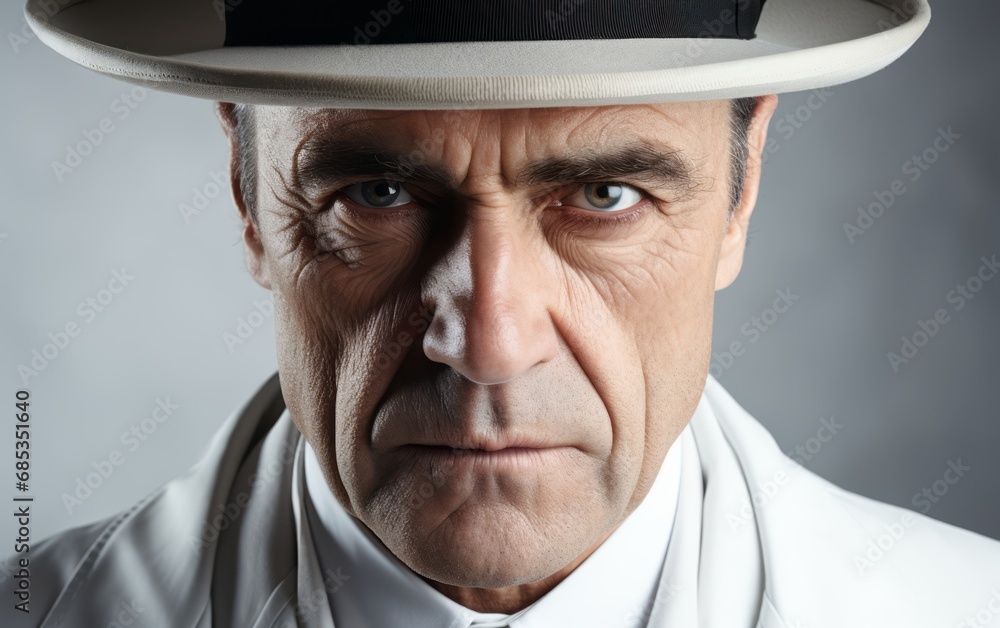 a dramatic portrait of a mobster in a hat a dramatic portrait of a mobster in a hat