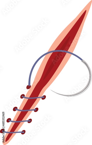 Surgeon suture icon cartoon vector. Injury medical care. Health sign