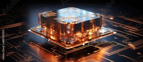 3D rendered display of a quantum computer
