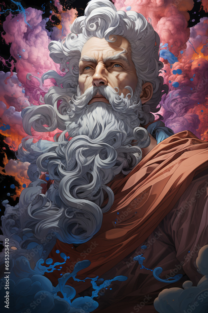 Zeus the Thunderer. God of the sky, thunder, lightning, in charge of ...