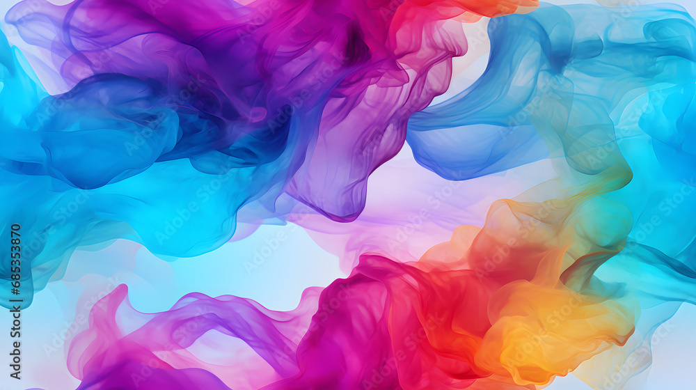 Seamless artistic representation of colored smoke patterns