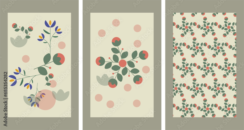 Background template with copy space for text and line drawings flowers in pastel colors. Editable vector banner for social media post, card, cover, invitation, poster, mobile apps, web ads Background template with copy space for text and line drawings flowers in pastel colors. Editable vector banner for social media post, card, cover, invitation, poster, mobile apps, web ads