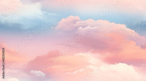 Seamless close-up texture of sunset sky with soft pastel clouds © Matthias