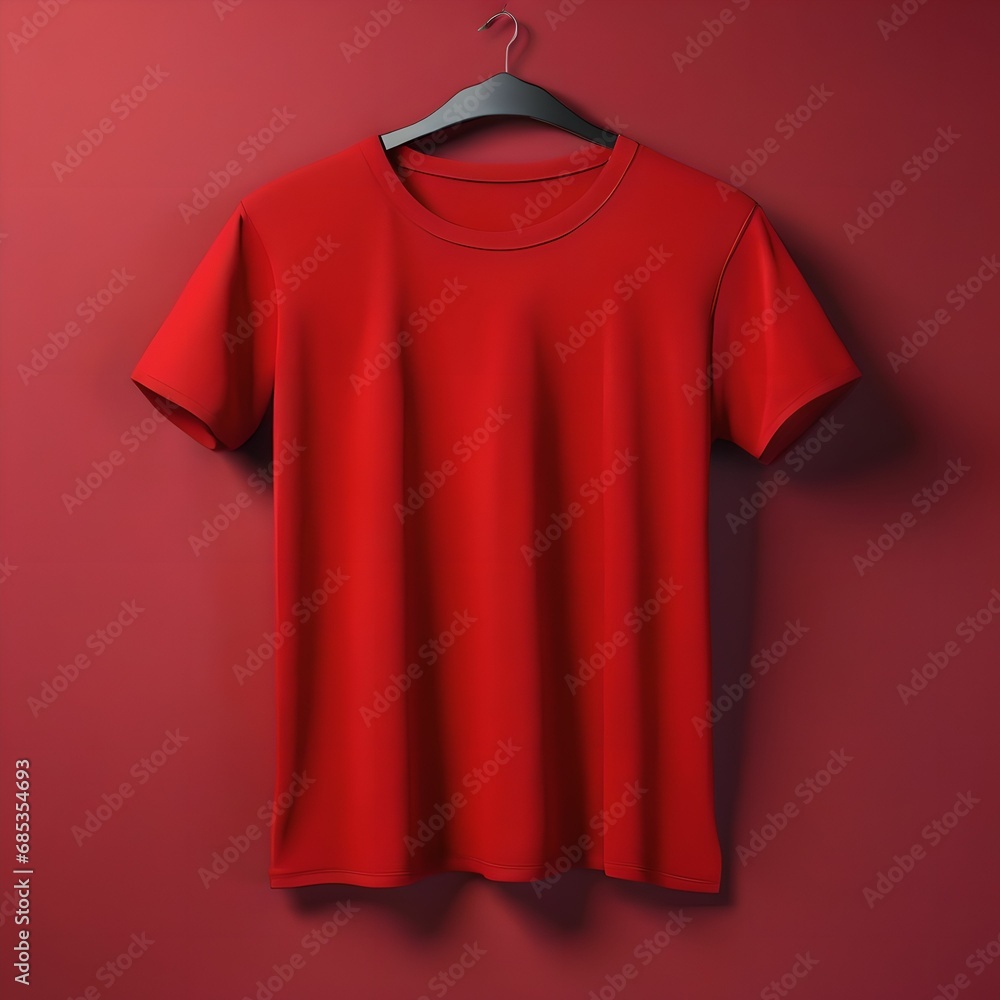 A red t-shirt with a blank background A red t-shirt with a blank background