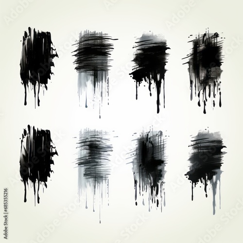 expressive black and gold  brush strokes
