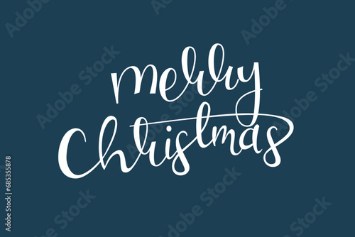 Merry Christmas handwritten message vector illustration.