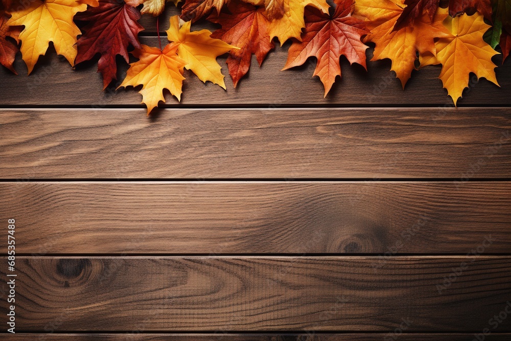 Autumn leaves frame on wooden background top view. Fall Border yellow and Orange Leaves vintage wood table Copy space. Mock up for your design. Autumn leaves frame on wooden background top view. Fall Border yellow and Orange Leaves vintage wood table Copy space. Mock up for your design.