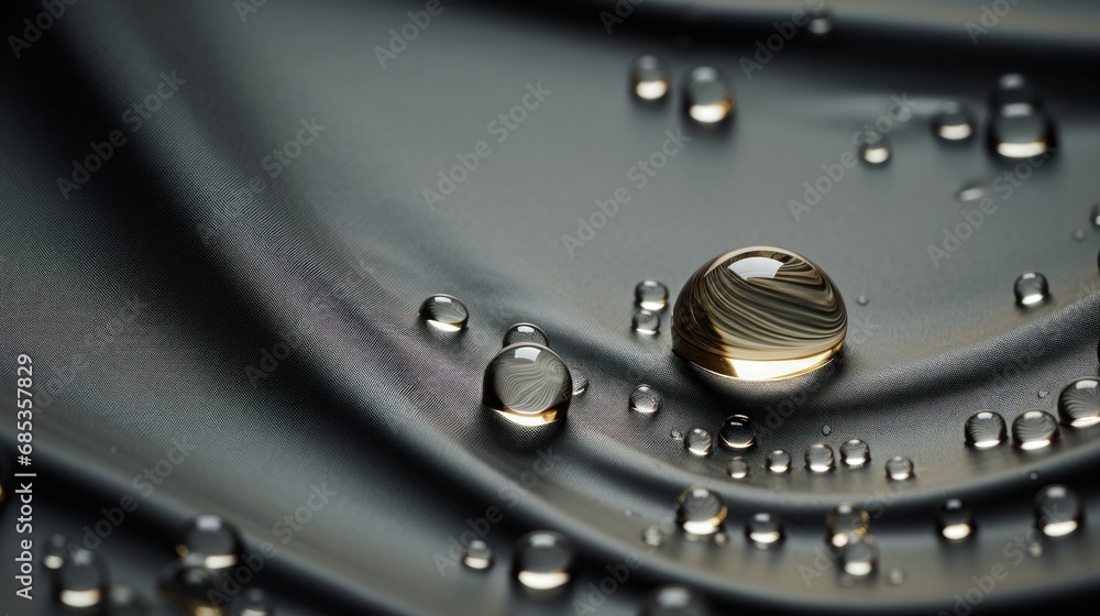 a close up of a metal surface with drops of water on the surface and on the surface of the surface. a close up of a metal surface with drops of water on the surface and on the surface of the surface.