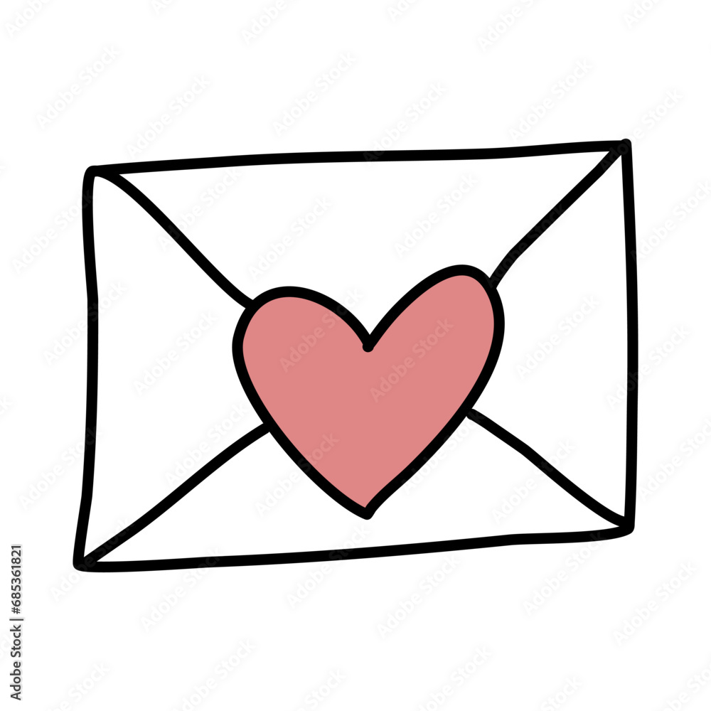Romantic letter doodle vector illustration. Romantic letter doodle vector illustration.