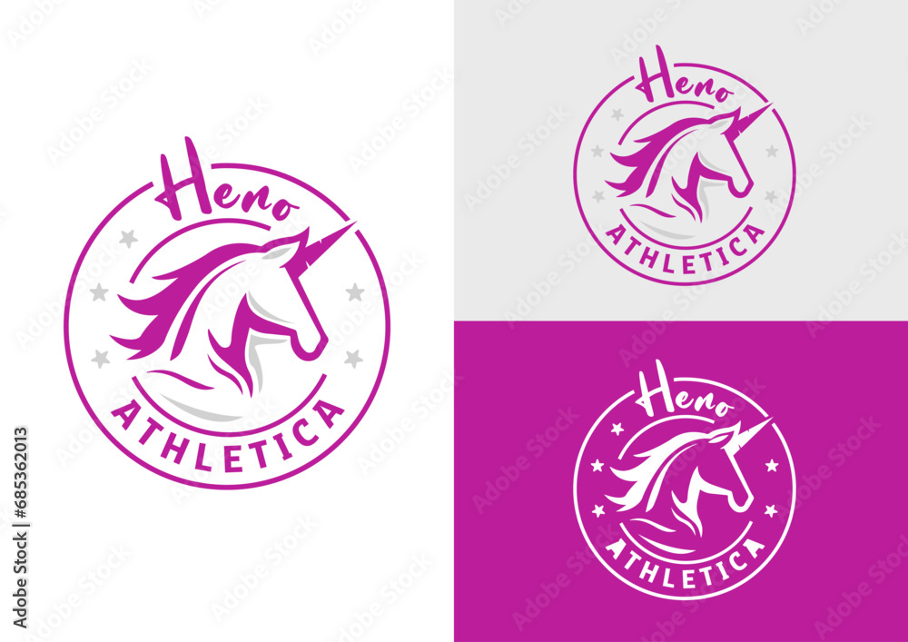 Unicorn badge logo design