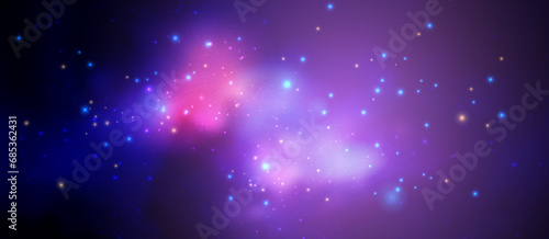Space vector background with realistic nebula and shining stars. Magic colorful galaxy with stardust