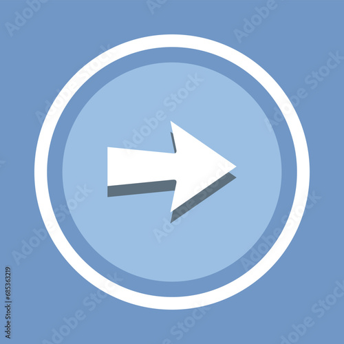 Free Download Right arrow icon vector. Right arrow icon vector in trendy flat style. Move forward icon image, Move forward icon illustration isolated on blue background - GFXLoad
