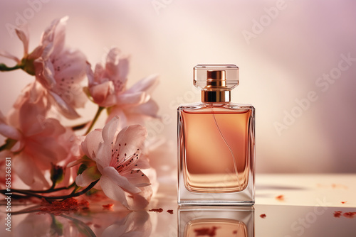 Elegant perfume with flowers