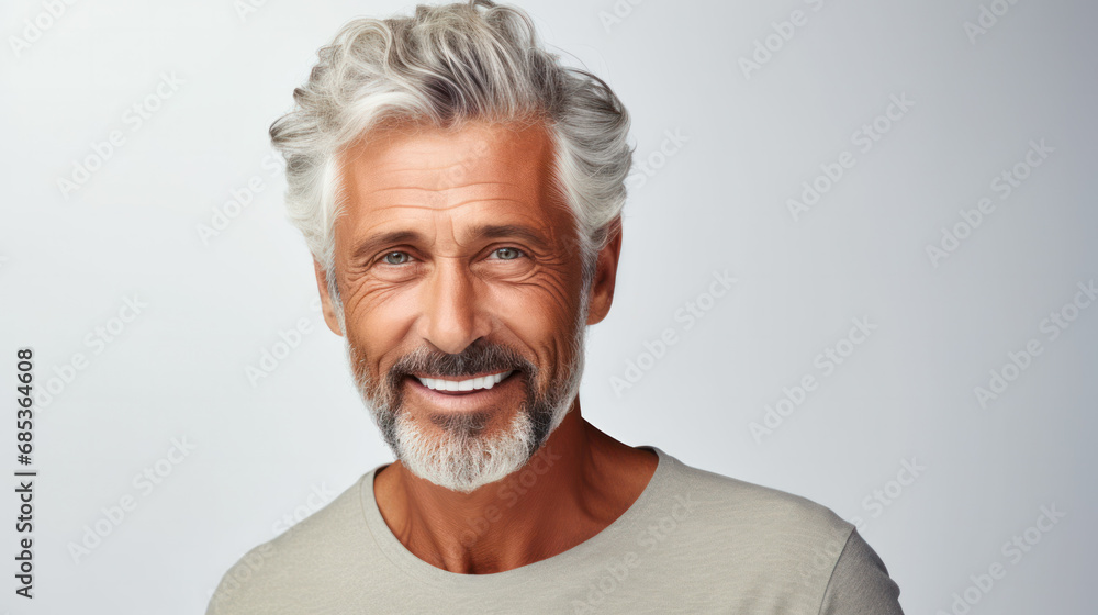 Senior man studio portrait.