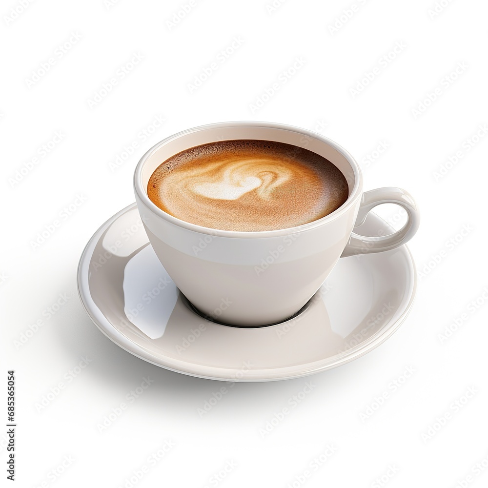 White cup of black coffee isolated on white background White cup of black coffee isolated on white background