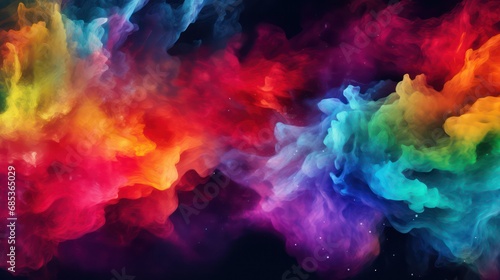 Colorful smoke background. Colorful holi dust explosion Rainbow wallpaper.
