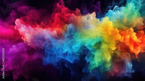Colorful smoke background. Colorful holi dust explosion Rainbow wallpaper.