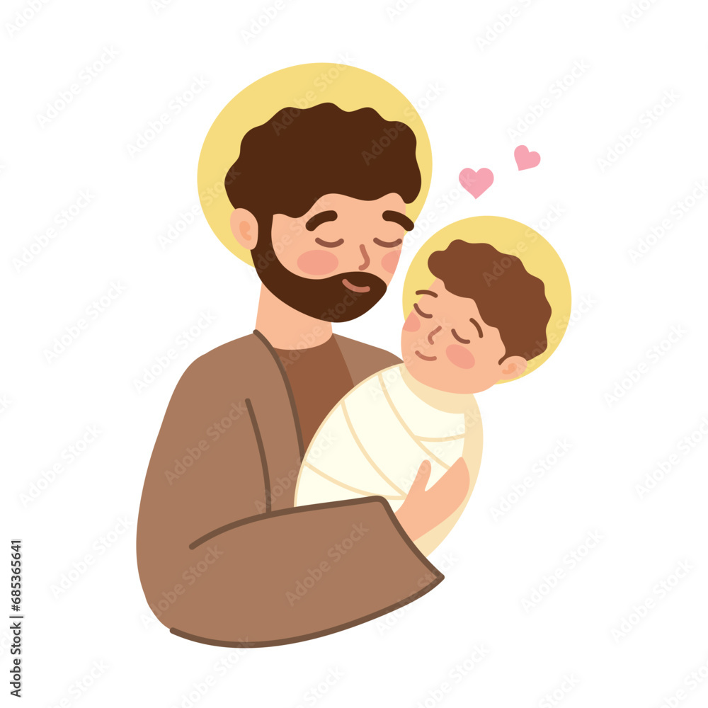 Fototapeta premium holy family joseph and baby jesus