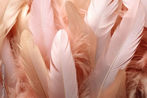 Beautiful Pink Pattern Feathers Close-up
