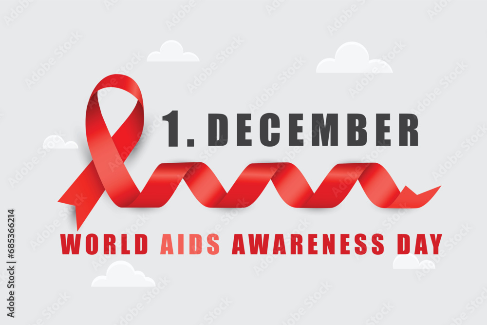 AIDS Awareness day poster design with red silky ribbon. Vector illustration.
AIDS Awareness day poster design with red silky ribbon. Vector illustration.