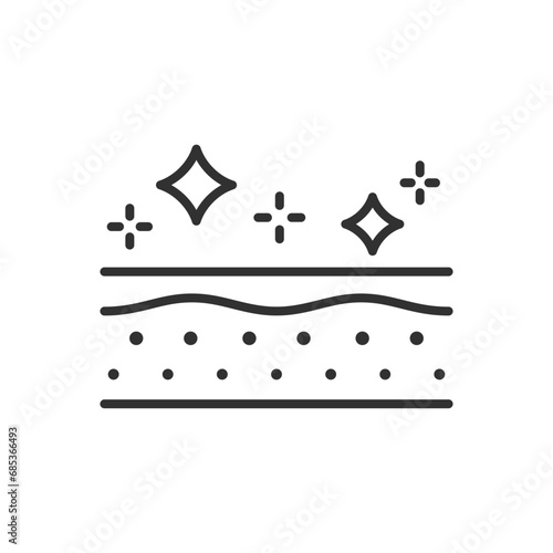 Complexion and skin purity, linear icon. Line with editable stroke