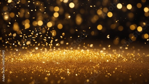 Golden background with particles