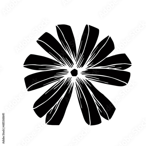 Silhouette, doodle of a festive bow. Vector graphics.