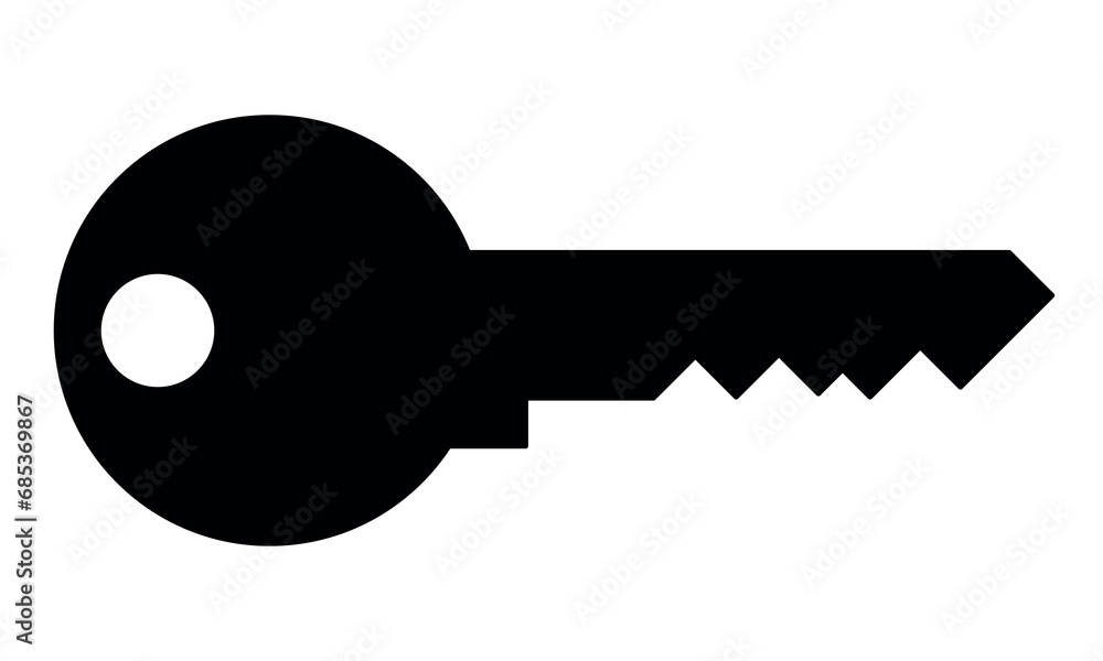 key silhouette, black and white vector illustration key silhouette, black and white vector illustration