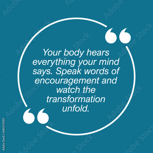 Motivational Quote regarding obesity, Vector illustration