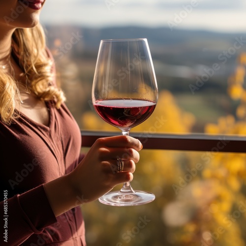  Copa de vino en mano