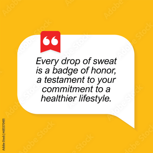 Motivational Quote regarding obesity, Vector illustration