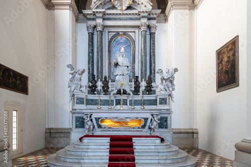 Chapel of Gregorio Barbarigo with the body of the Saint inside Padua Cathedral; Padova, Italy photo