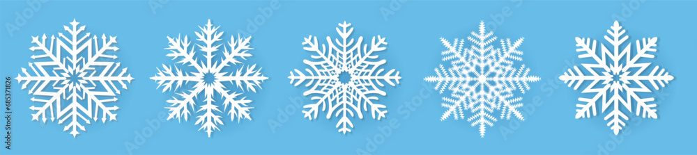 Obraz premium Winter Banner With Snowflake Border