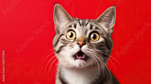Shocked, surprised Cat reaction