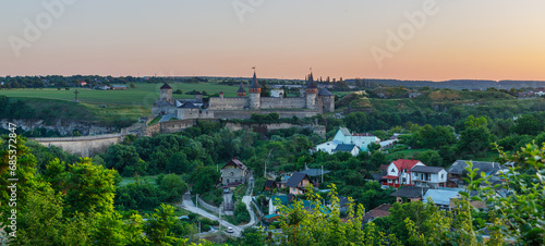 Castle fortress in Kamenets-Podolsky, Ukraine. Evening photo. photo