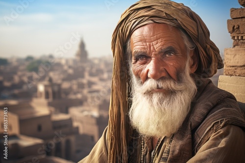 Historic Old man egyptian city. Travel landmark. Generate AI